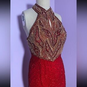Lawrence Kazar - Red Silk Gown Vintage